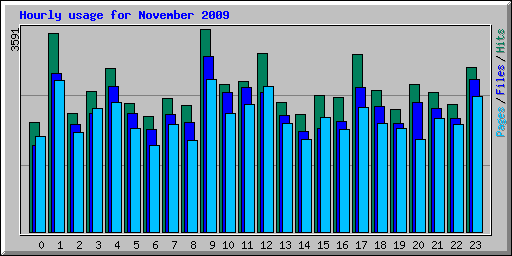 Hourly usage for November 2009