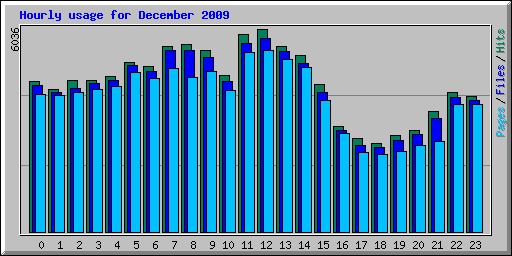 Hourly usage for December 2009